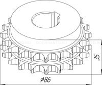 Шестерня зубчатая D = 85 мм